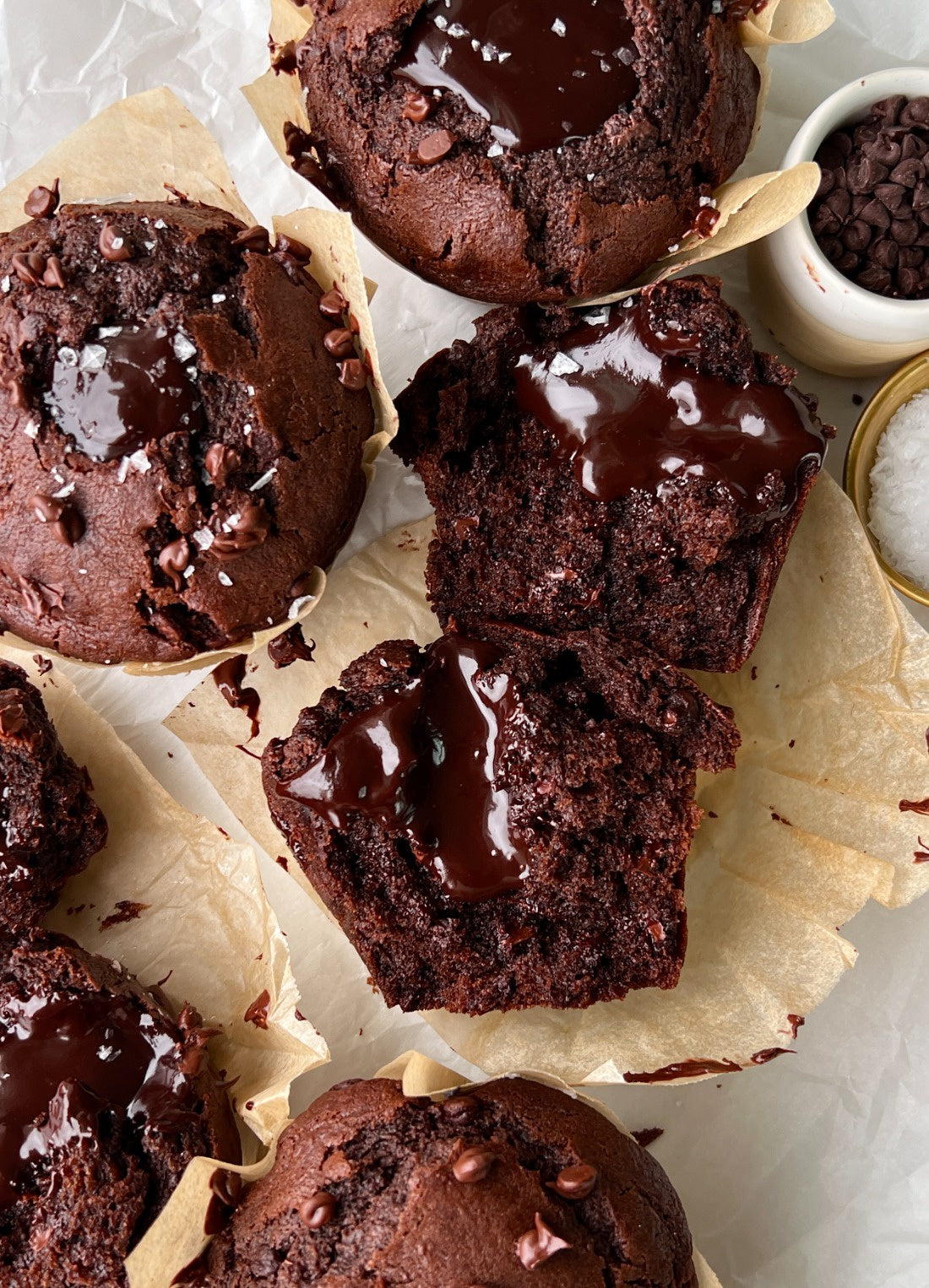 Triple Chocolate Fudge Muffins- Three