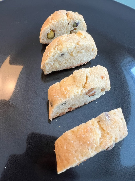 White Chocolate Pistachio Biscottini- A sampling of an offering in the future