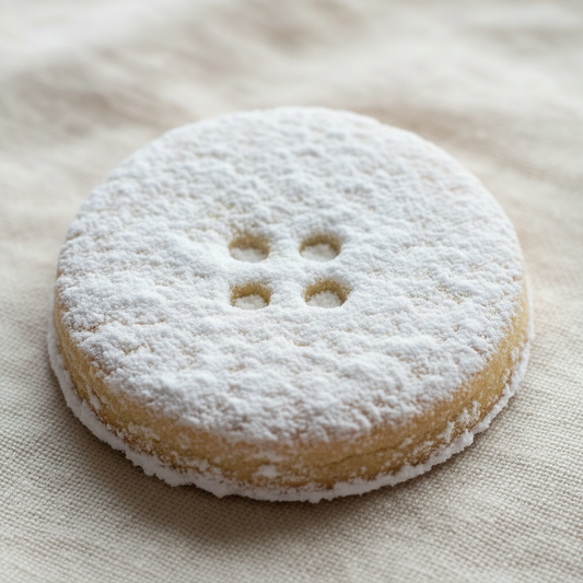 Button Cookie Rolled in Powdered Sugar