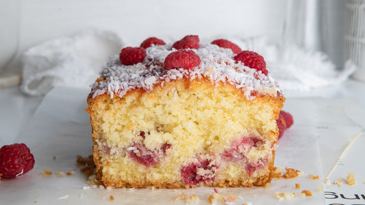 Sour Cream Coconut Raspberry Loaf