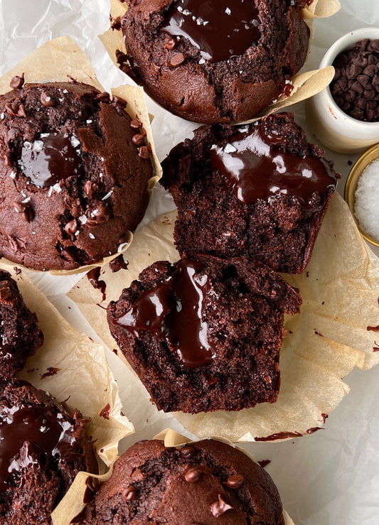Triple Chocolate Fudge Muffins- Three